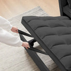 Black 55.2 Velvet Pull-Out Sofa Bed with Toss Pillows and Pockets