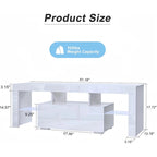 51.18 TV Stand with Flip Door & Glass Shelf for 55 TVs