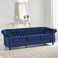 Divano Chesterfield a 3 posti da 84,75" con bottoni, borchie e piedini
