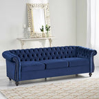 Divano Chesterfield a 3 posti da 84,75" con bottoni, borchie e piedini