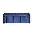 Divano Chesterfield a 3 posti da 84,75" con bottoni, borchie e piedini
