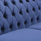 Divano Chesterfield a 3 posti da 84,75" con bottoni, borchie e piedini