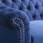 Divano Chesterfield a 3 posti da 84,75" con bottoni, borchie e piedini
