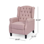 Poltrona reclinabile moderna Wingback Push-Back con poggiapiedi, capitonné, gambe in betulla