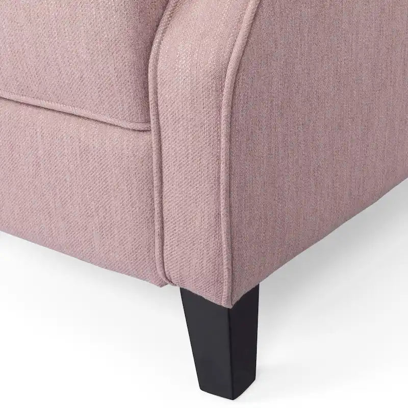 Poltrona reclinabile moderna Wingback Push-Back con poggiapiedi, capitonné, gambe in betulla