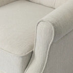 Poltrona reclinabile moderna Wingback Push-Back con poggiapiedi, capitonné, gambe in betulla