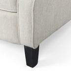 Poltrona reclinabile moderna Wingback Push-Back con poggiapiedi, capitonné, gambe in betulla