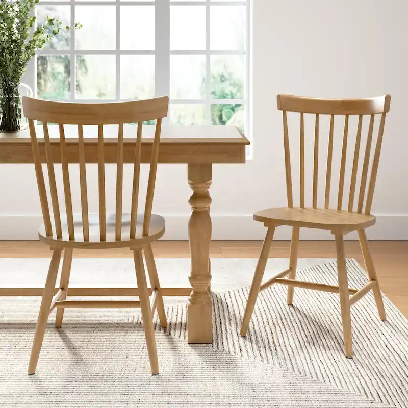 High Back Spindle Dining Chairs - Set of 2