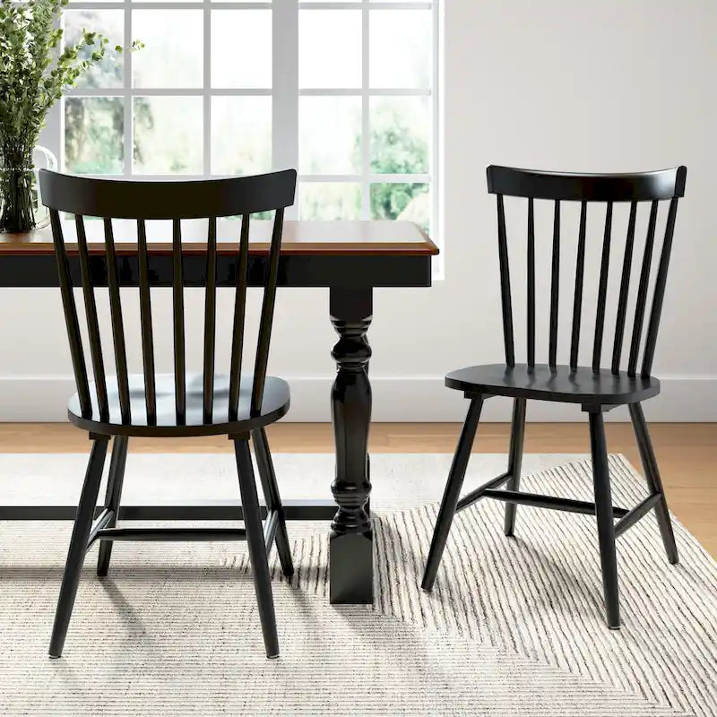  Windsor High Back Spindle Dining Chairs - Set of 2