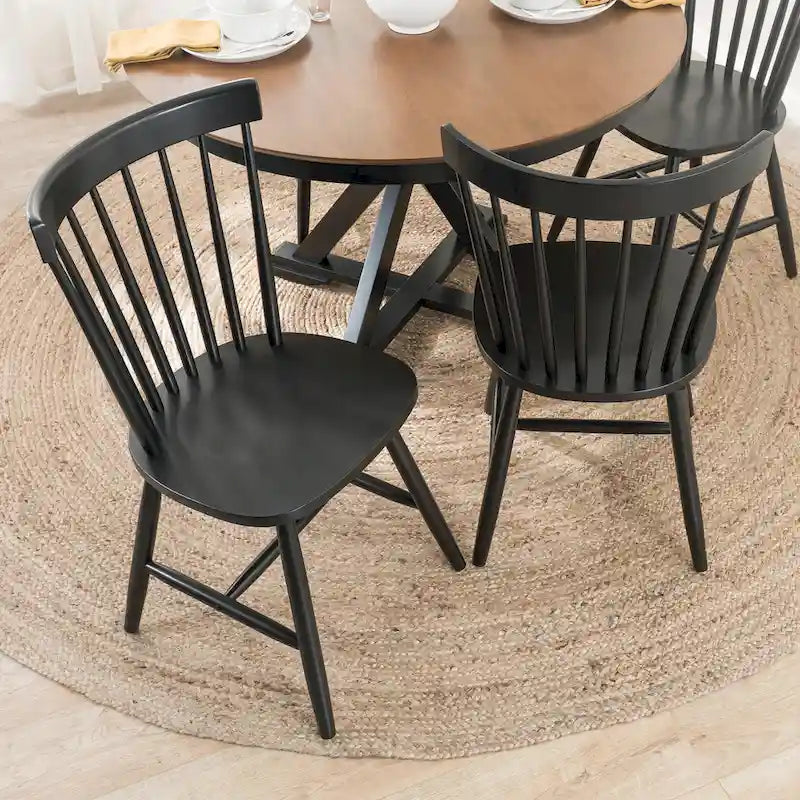 High Back Spindle Dining Chairs - Set of 2