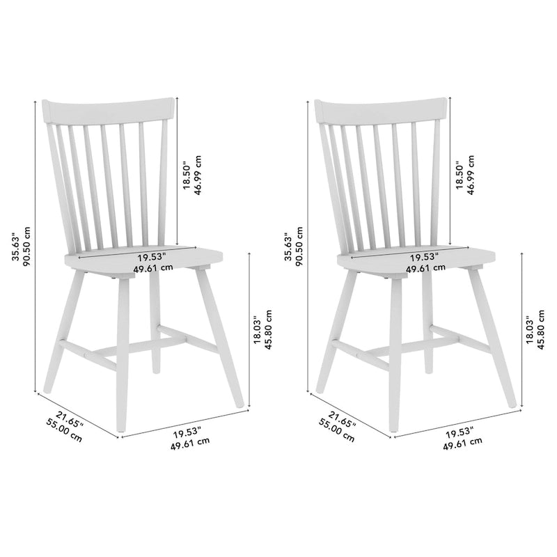 High Back Spindle Dining Chairs - Set of 2