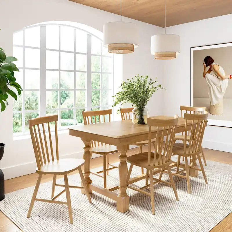 High Back Spindle Dining Chairs - Set of 2