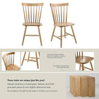 High Back Spindle Dining Chairs - Set of 2