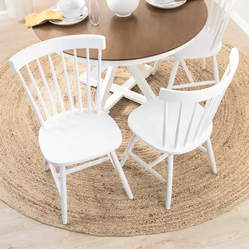 High Back Spindle Dining Chairs - Set of 2