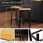 Large Drop-Leaf Kitchen Island Cart with Storage Drawers and Built-In Power Outlets Black