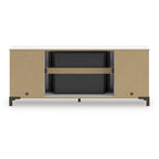 White 60" TV Stand with Electric Fireplace for TVs up to 69"