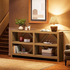 71 Long Console Table with 3 Tiers Storage, Industrial Sofa Table