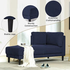 Divano angolare moderno in lino con penisola e cuscini rimovibili, divano letto, divano relax, chaise longue imbottita
