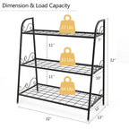 3-Tier Black Metal Plant Stand Shelf Flower Pot Display Rack