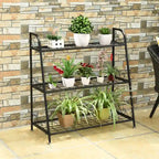 3-Tier Black Metal Plant Stand Shelf Flower Pot Display Rack