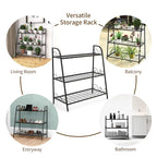 3-Tier Black Metal Plant Stand Shelf Flower Pot Display Rack