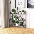 3-Tier Black Metal Plant Stand Shelf Flower Pot Display Rack