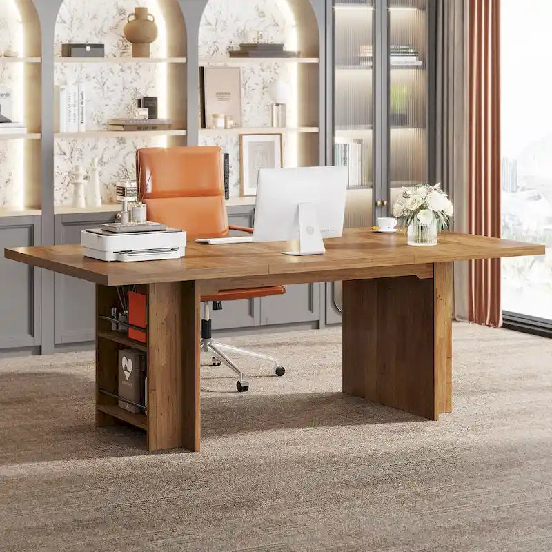 63 Inches Office Executive Desk with Storage