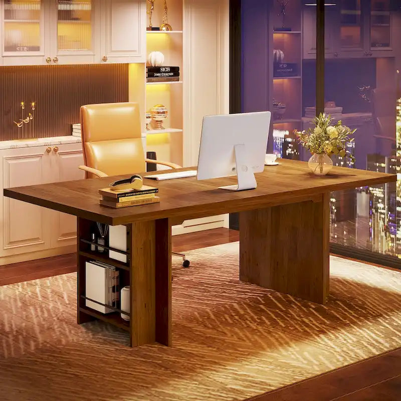 63 Inches Office Executive Desk with Storage