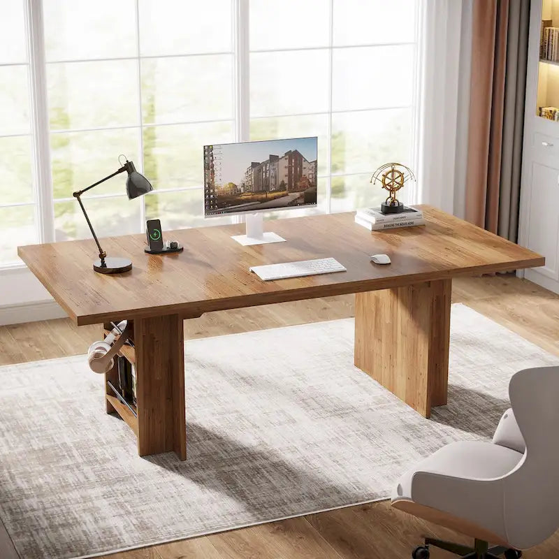 63 Inches Office Executive Desk with Storage