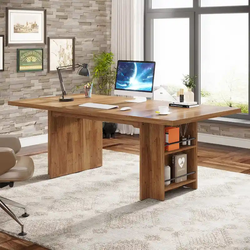 63 Inches Office Executive Desk with Storage