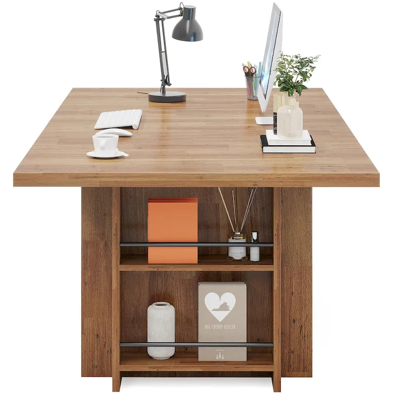 63 Inches Office Executive Desk with Storage