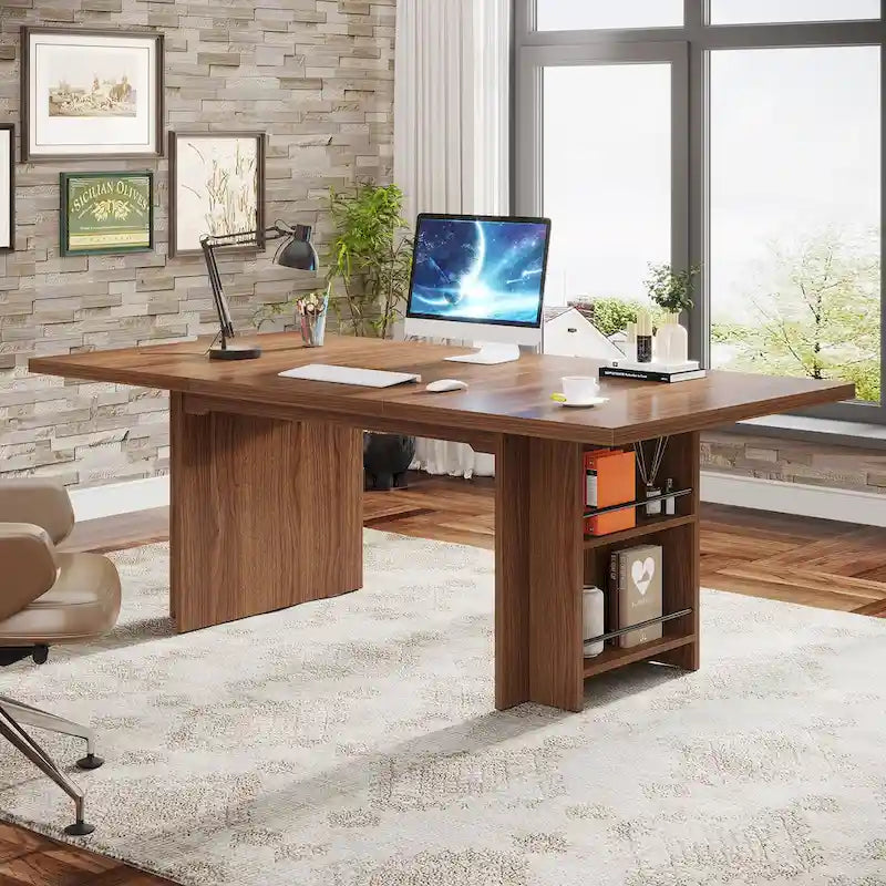 63 Inches Office Executive Desk with Storage