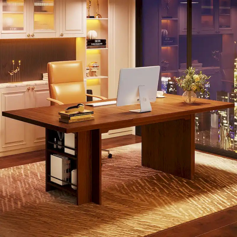 63 Inches Office Executive Desk with Storage