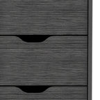 Comò verticale compatto in legno con 5 cassetti, cassettiera sottile per camera da letto o ufficio