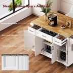 54Inch Large Kitchen Island With Rubber Wood Drop Leaf(no include stool)