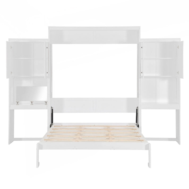 Versatile Queen Size Murphy Bed with Integrated Storage and Functionality