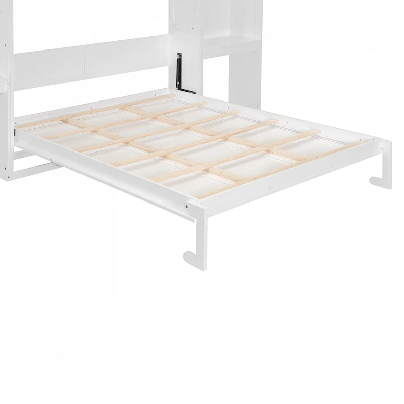 Versatile Queen Size Murphy Bed with Integrated Storage and Functionality
