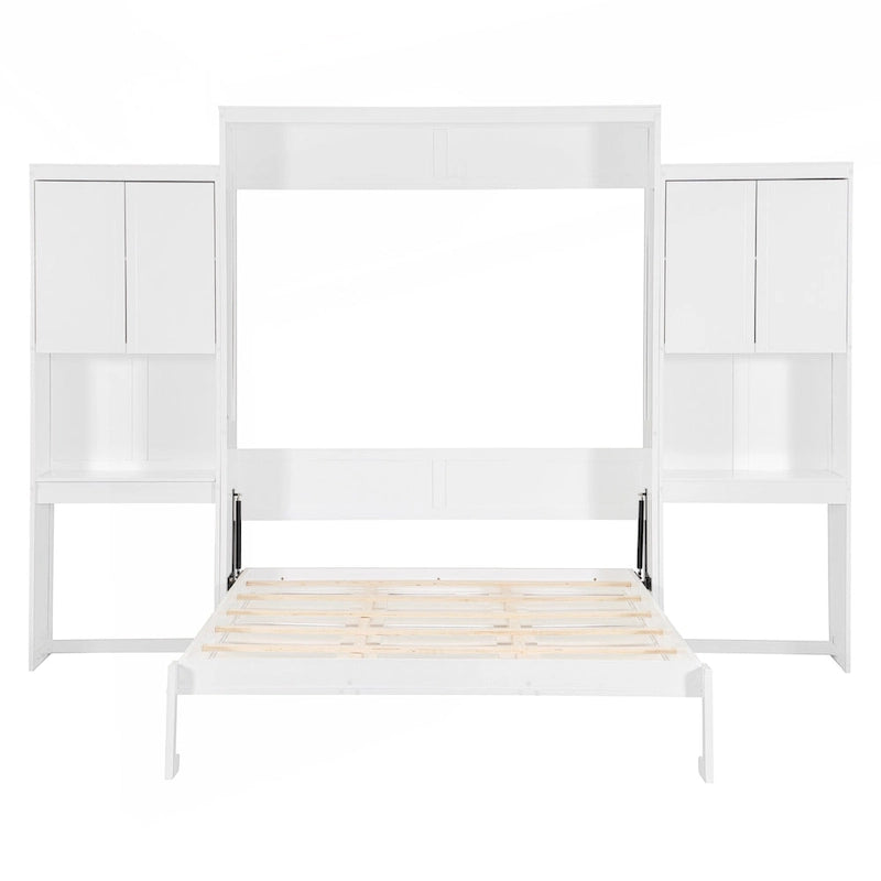 Versatile Queen Size Murphy Bed with Integrated Storage and Functionality