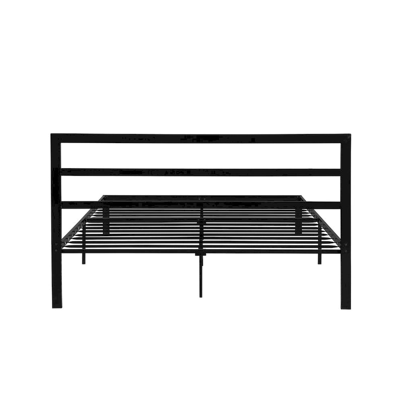 Modern Style Queen Size Strong Steel Metal Platform Bed with Headboard for Bedroom