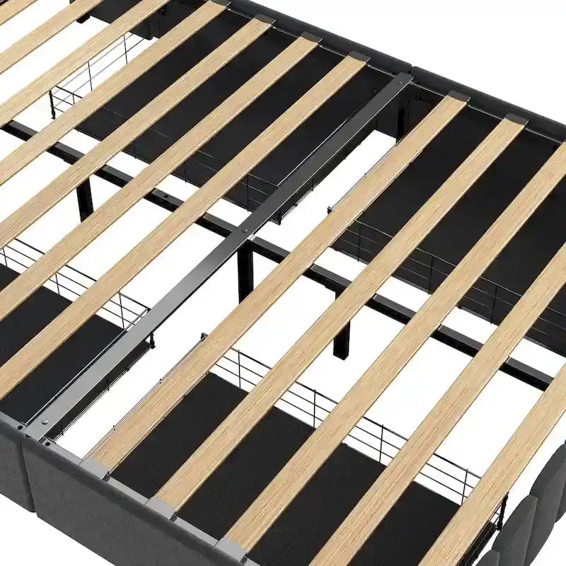 Platform Bed with LED and Storage Drawers