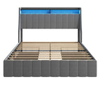 Platform Bed with LED and Storage Drawers