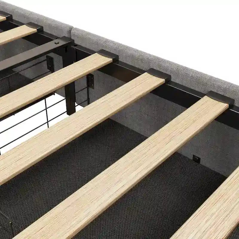 Platform Bed with LED and Storage Drawers