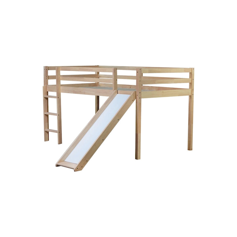 Twin Loft Bed with Slide and Playful Low-Profile Design (250lb Capacity)