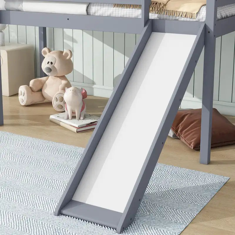 Twin Loft Bed with Slide and Playful Low-Profile Design (250lb Capacity)