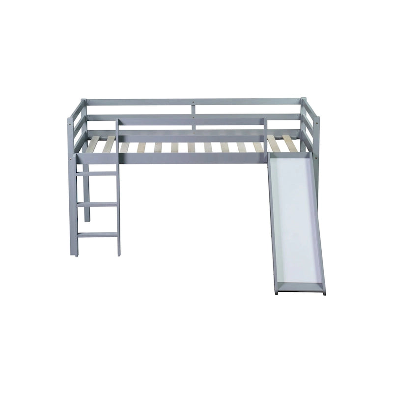 Twin Loft Bed with Slide and Playful Low-Profile Design (250lb Capacity)