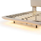 Letto flottante in velluto con luce sensore