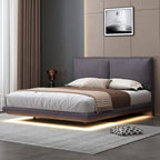 Letto flottante in velluto con luce sensore