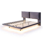 Letto flottante in velluto con luce sensore