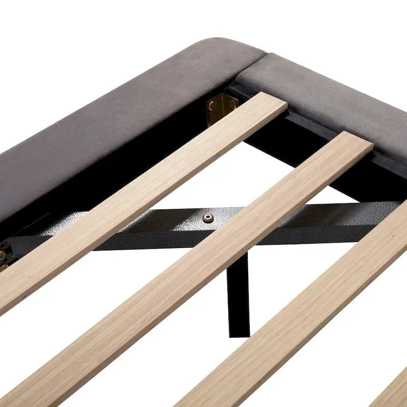 Letto flottante in velluto con luce sensore