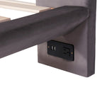Letto flottante in velluto con luce sensore